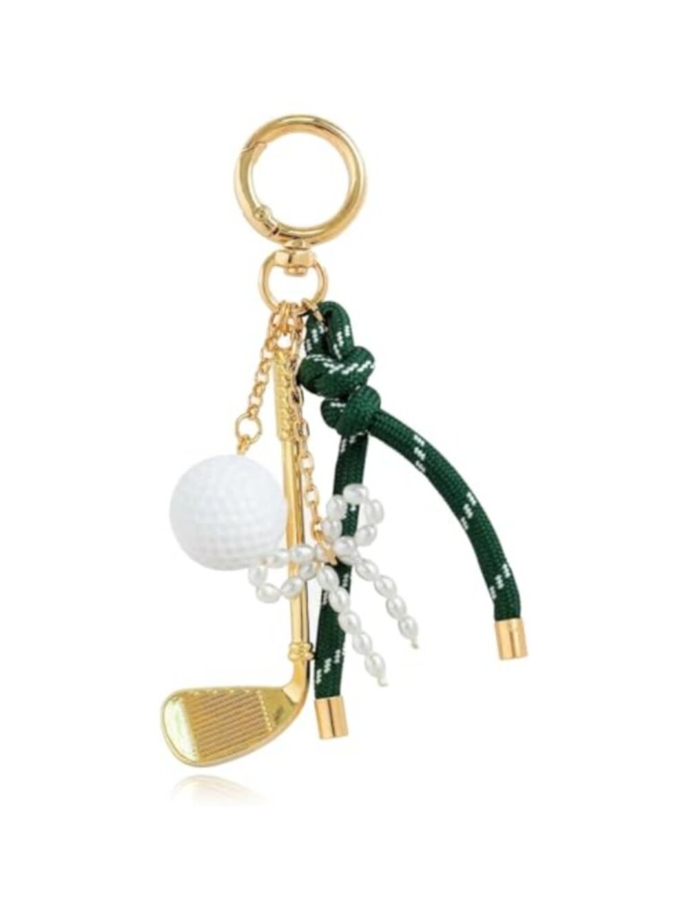 Mini Sports Keychain Bag Charm Pearl Bow Metal Alloy Purse Charm